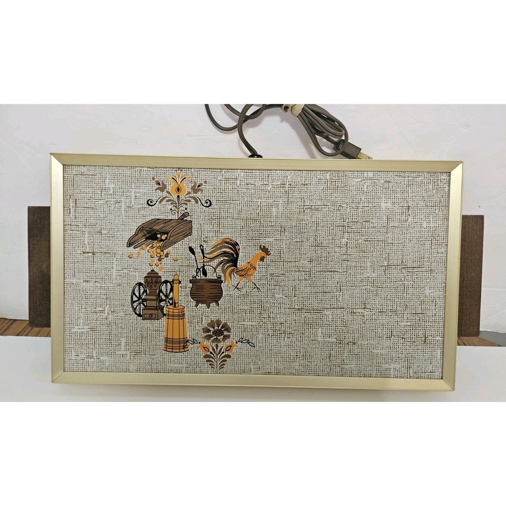 Vintage Abbott Mid Century Electric Food Warming Tray Model T-12 Rooster Works!